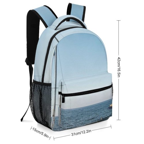 yanfind Children's Backpack Fair Sand Vacation Travel Leisure Beach Tropical Boat Outdoors Horizon Seashore Resort Preschool Nursery Travel Bag