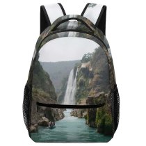 yanfind Children's Backpack Cliff Outdoors River Waterfall Promontory Ocean  Peace Alone Tranquility Lonely Colorful Preschool Nursery Travel Bag