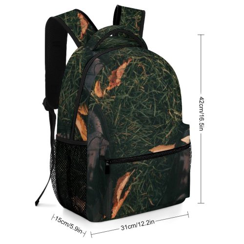 yanfind Children's Backpack Grass Autumn Feet Footwear Neutral Boots Fall Leaves Preschool Nursery Travel Bag