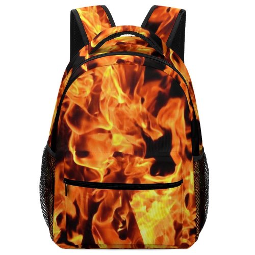yanfind Children's Backpack Blaze Dark  Blazing Burn Fire Firewood Flammable Burning Warm Bonfire Outdoors Preschool Nursery Travel Bag