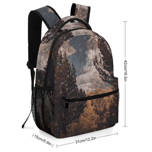 yanfind Children's Backpack Abies Road Pine Plant Spruce Pictures Outdoors Unsaturated Tree Fir Preschool Nursery Travel Bag