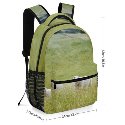 yanfind Children's Backpack Farm Pasture Grassland Field Meadow Countryside Rural Outdoors Zealand Grass Sheep Graze Preschool Nursery Travel Bag