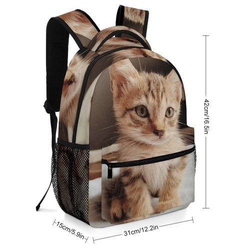 yanfind Children's Backpack Funny Sit Cute Sleep Baby Young Little  Kitten Whisker Downy Fur Preschool Nursery Travel Bag
