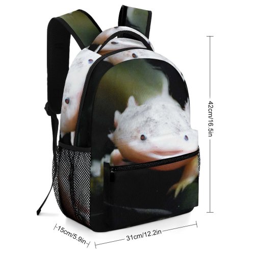 yanfind Children's Backpack Axolotl  Underwater Aquatic Aquarium Wildlife Tropical Outdoors Amphibian Cute Sea Natural Preschool Nursery Travel Bag