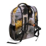 yanfind Children's Backpack  Tree Focus Whiskers  Lights Season Cat Snow Portrait Pet Fur Preschool Nursery Travel Bag