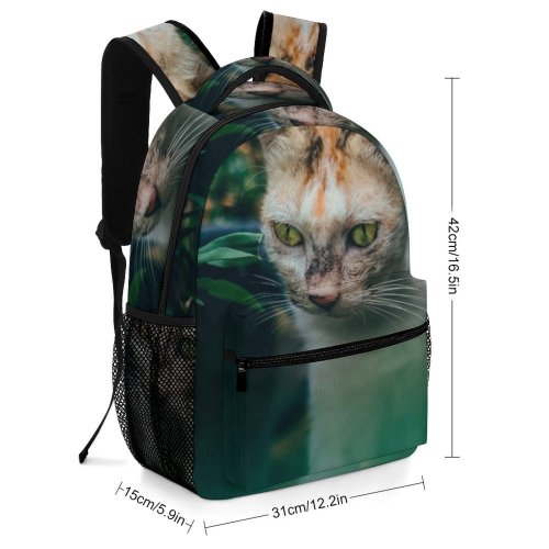 yanfind Children's Backpack Funny Curiosity Cute  Pretty  Staring Tabby Pet Whisker Fur Portrait Preschool Nursery Travel Bag