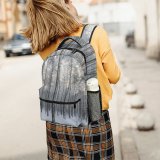 yanfind Children's Backpack Grey Forest Winter Tree Plant Outdoors Vegetation Land Flora Snow Birch Landscape Preschool Nursery Travel Bag