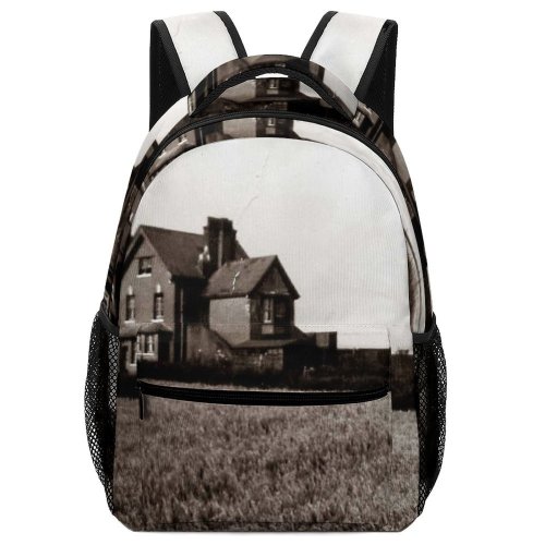 yanfind Children's Backpack Farm Scary Photo Rural Home Dwelling Grass Farmland Field Scene Old Building Preschool Nursery Travel Bag