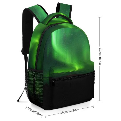 yanfind Children's Backpack Focus Dark Lights Scenery Evening Space Light Borealis Northern Astronomy Scenic Starry Preschool Nursery Travel Bag