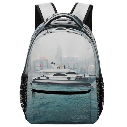 yanfind Children's Backpack Bay City Yacht Port Pier Travel Marina Ferry Motorboat Cruise Boat Transportation Preschool Nursery Travel Bag