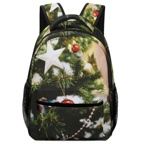 yanfind Children's Backpack  Tree Focus Shining Branch  Xmas Season Hanging Outdoors Woods Ornament Preschool Nursery Travel Bag