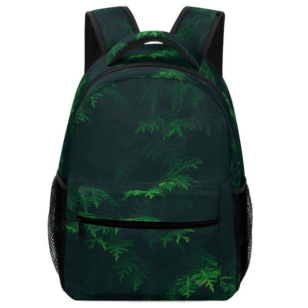 yanfind Children's Backpack Flora Foliage Evergreen Leaves Outdoors Texture Woods Trees Conifer Preschool Nursery Travel Bag
