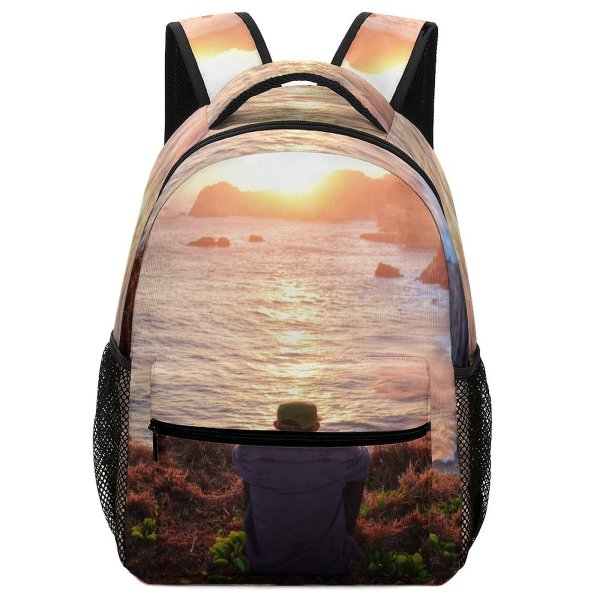 yanfind Children's Backpack Amazing Golden Rural Vacation Scenery Sunlight Sunset Grass Adventure Landscape Travel Preschool Nursery Travel Bag