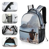 yanfind Children's Backpack Bay Vacation Adventure Landscape Daylight Travel Leisure Island Beach Fashion  Outdoors Preschool Nursery Travel Bag