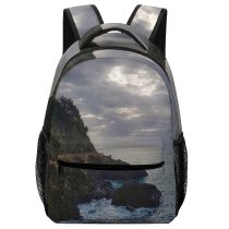 yanfind Children's Backpack Cliff Outdoors Promontory Cinque Terre  Italy Ocean Sea Grey Public Domain Preschool Nursery Travel Bag