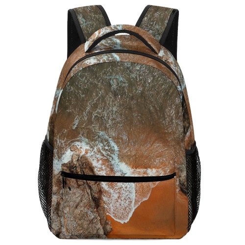 yanfind Children's Backpack Adventure Formation Daylight Travel  Stack Beach Outdoors Scenic Seashore High Geology Preschool Nursery Travel Bag