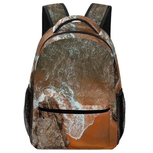 yanfind Children's Backpack Adventure Formation Daylight Travel  Stack Beach Outdoors Scenic Seashore High Geology Preschool Nursery Travel Bag