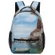 yanfind Children's Backpack Bay Landscape Santorini Boat Travel Tourism Island Outdoors Sea Watercraft Greece Seashore Preschool Nursery Travel Bag