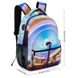 yanfind Children's Backpack Fair Park Carousel Entertainment City Dark Time Rides Illuminated Lights Lapse Preschool Nursery Travel Bag