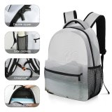 yanfind Children's Backpack Grey Outdoors Landscape Forest Tree Layers Lake  Bush Flora Plant Vegetation Preschool Nursery Travel Bag
