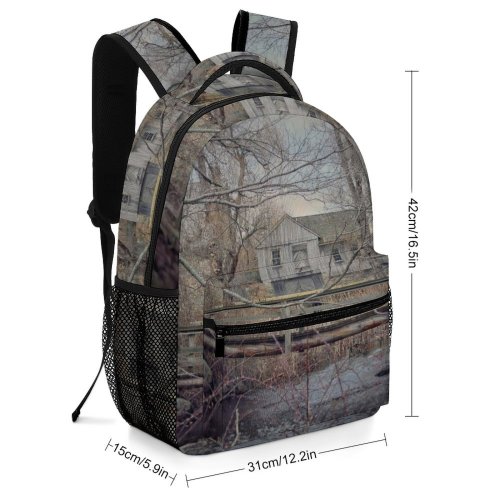 yanfind Children's Backpack Building Outdoors Grey Housing Cottage Land Byram Township Nj Usa Countryside Rural Preschool Nursery Travel Bag