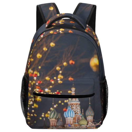 yanfind Children's Backpack Festive Festival Tree Amazing Joy Balloon City Dark Street Shiny Shining Preschool Nursery Travel Bag
