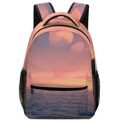 yanfind Children's Backpack Aeroplane Airplane Clouds  Window Sunset Aircraft Plane Travel  Atmosphere Sunrise Preschool Nursery Travel Bag