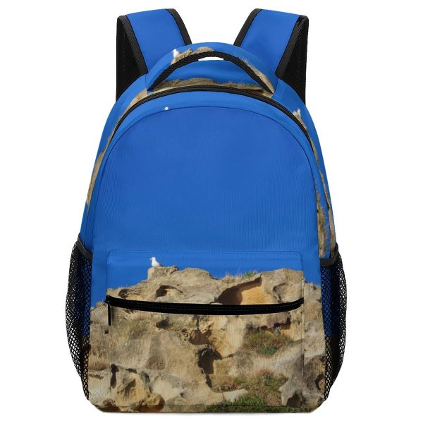 yanfind Children's Backpack Erosion Seagull Rock Coast Sea Wind Erosioa Haitzak Sky Badlands Formation Preschool Nursery Travel Bag