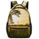 yanfind Children's Backpack Landscape Rural Sunrise Sunlight Countryside Plant Farm Pictures Grassland Outdoors Tree Preschool Nursery Travel Bag
