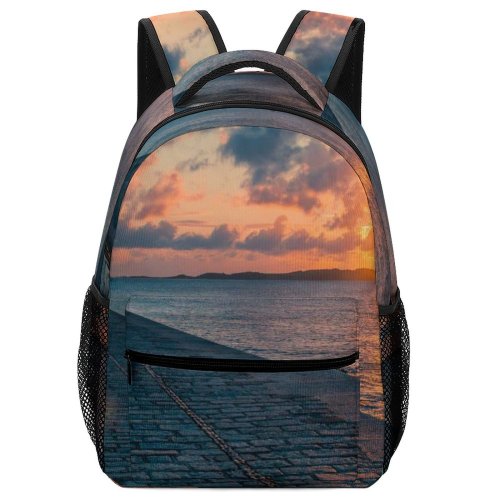 yanfind Children's Backpack Backlit Skyscape Clouds Sunset Landscape Evening Travel Walkway Light Beach  Sunrise Preschool Nursery Travel Bag