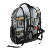 yanfind Children's Backpack Drive Tree Bus Post Journey Industrial City Street Lamp Curtain Roadway Unrecognizable Preschool Nursery Travel Bag