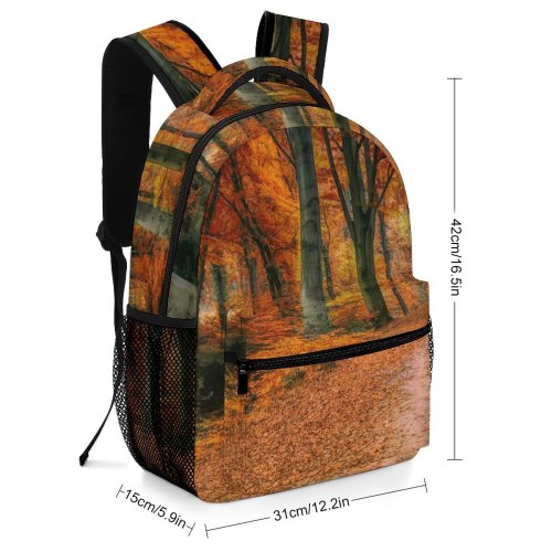 yanfind Children's Backpack Forest Guidance Dry Scenery Season Fallen Autumn Landscape Maple Outdoors Scenic Woods Preschool Nursery Travel Bag