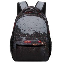 yanfind Children's Backpack  Street Dark Lights Window  Droplets Glass Transportation  Car Raindrops Preschool Nursery Travel Bag
