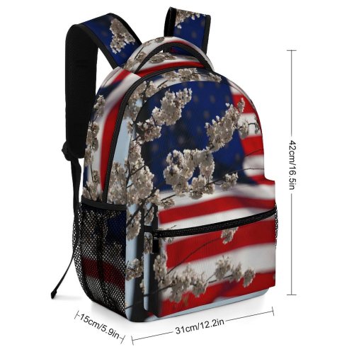 yanfind Children's Backpack  Honor Liberty Spangled Flowers Independence Usa Administration Memorial Flag Veterans Th Preschool Nursery Travel Bag