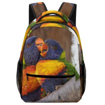 yanfind Children's Backpack  Focus   Parrot Depth Wood Avian Field Plumage Tropical Outdoors Preschool Nursery Travel Bag