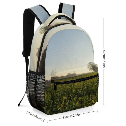 yanfind Children's Backpack Field Sky Rural Free Stock Outdoors Farm Wallpapers Pasture Grassland Images Preschool Nursery Travel Bag