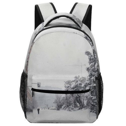 yanfind Children's Backpack Grey Outdoors Snow  Espaa Winter Blizzard Storm Plaza De Colón Flag Preschool Nursery Travel Bag