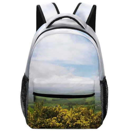yanfind Children's Backpack Countryside Meadow Field Villa Grass Flowers Farms Sky Natural Landscape Vegetation Mountainous Preschool Nursery Travel Bag