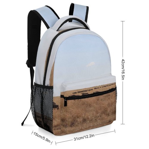yanfind Children's Backpack Field Grassland Outdoors Cattle Cow Savanna  Countryside Maasai Mara National Ngiro Are Preschool Nursery Travel Bag