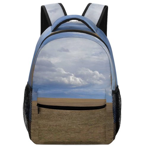 yanfind Children's Backpack Desolate Plains Abandoned Agriculture Field Praire Horizon Sky Panorama Farming Ground Preschool Nursery Travel Bag