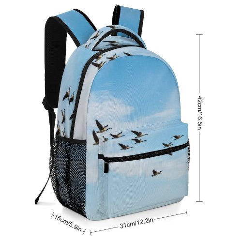 yanfind Children's Backpack Flock Birds Flying Stanpit Christchurch U Aircraft Airplane Transportation Vehicle Migrating Team Preschool Nursery Travel Bag