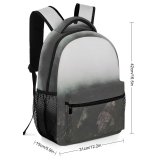 yanfind Children's Backpack Grey Outdoors Fog Mist  Wildlife Tree Forest Preschool Nursery Travel Bag