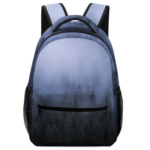 yanfind Children's Backpack Fog Tree Foggy Conifer Flora Plant Forest Grey Dense Mist  Mood Preschool Nursery Travel Bag