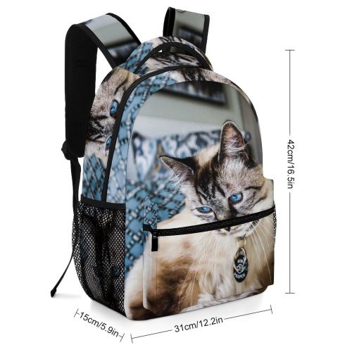 yanfind Children's Backpack Cat Pet Furniture Manx Home Decor Couch  D Siamese MacBook Explore Preschool Nursery Travel Bag