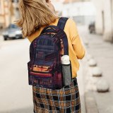 yanfind Children's Backpack  Street City Dark Lights Kong Empty Light Buildings Hong Urban Transportation Preschool Nursery Travel Bag