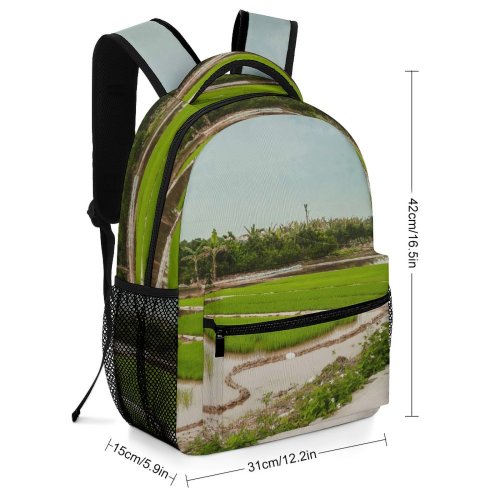 yanfind Children's Backpack Field Grassland Outdoors Countryside Paddy Plant Vegetation Rural Stock Preschool Nursery Travel Bag