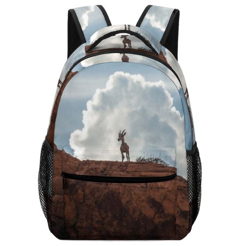 yanfind Children's Backpack Dry Clouds Climbing Sunset Desert Formation Landscape Daylight Goat Travel Canyon Geological Preschool Nursery Travel Bag