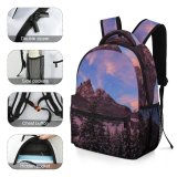yanfind Children's Backpack Flora Range Crest Tree Hill  Vajolet Snow Plant Sunset Spruce Preschool Nursery Travel Bag