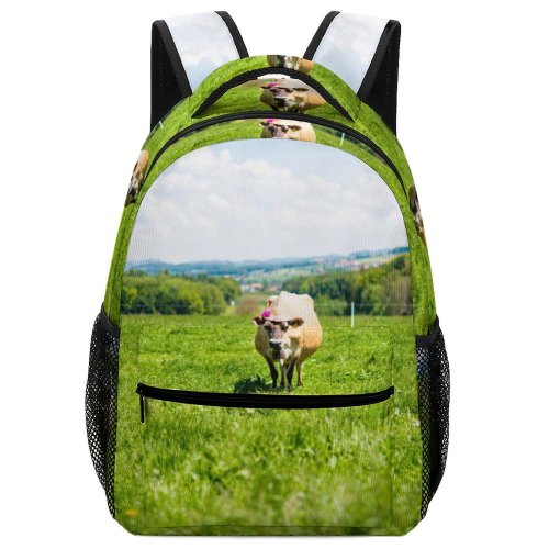 yanfind Children's Backpack Cow Cattle Field Grassland Outdoors Countryside Farm Rural Meadow Pasture Grazing Ranch Preschool Nursery Travel Bag