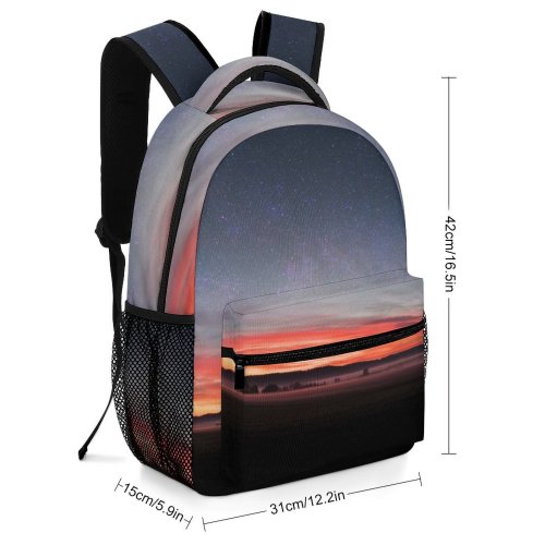 yanfind Children's Backpack Afterglow Scenery Clouds Sunset Grass Landscape Grassland Field Space Galaxy Sunrise Astronomy Preschool Nursery Travel Bag
